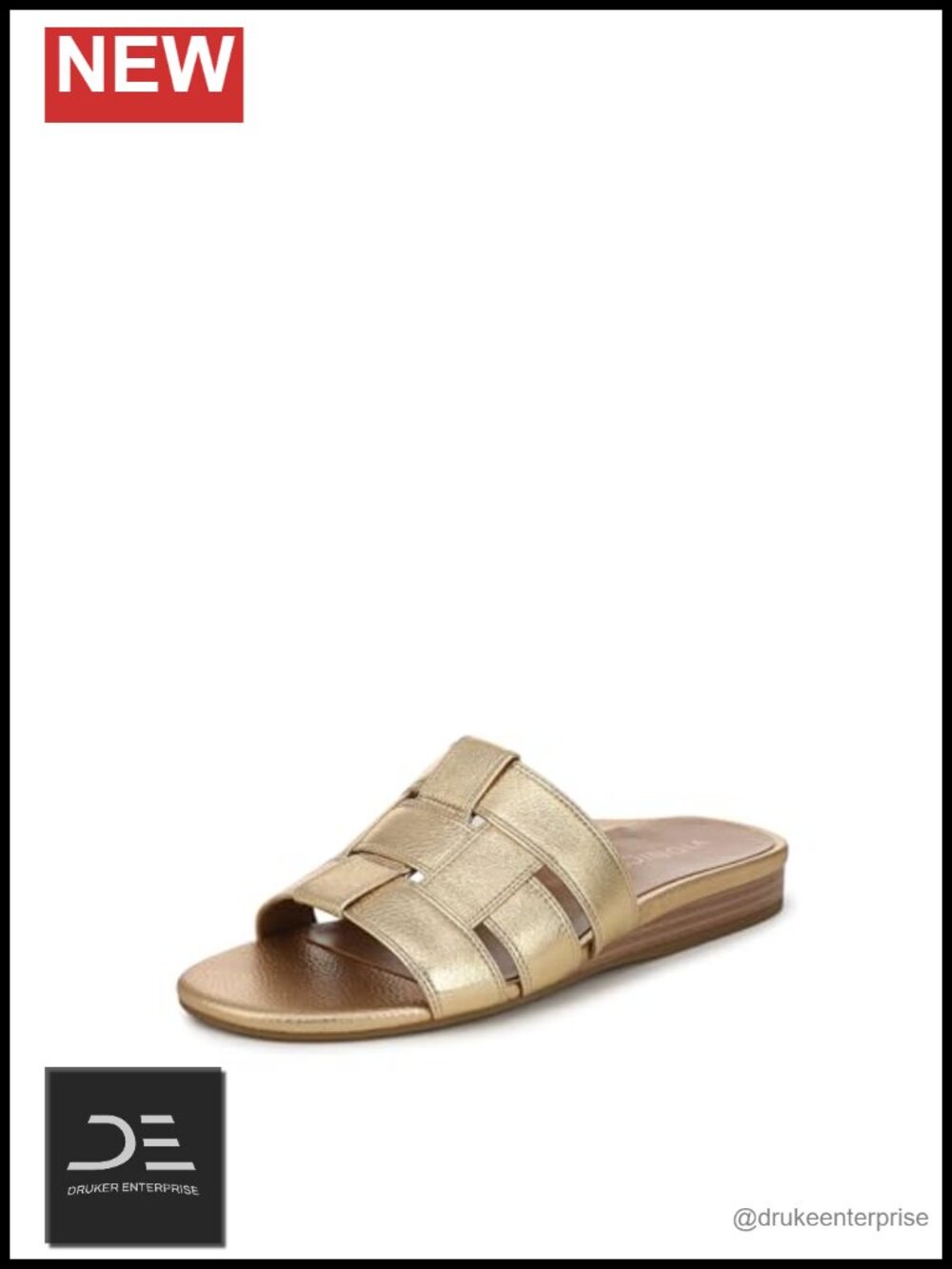 Vionic Womens Slide Sandals Leather Open Toe Arch Support